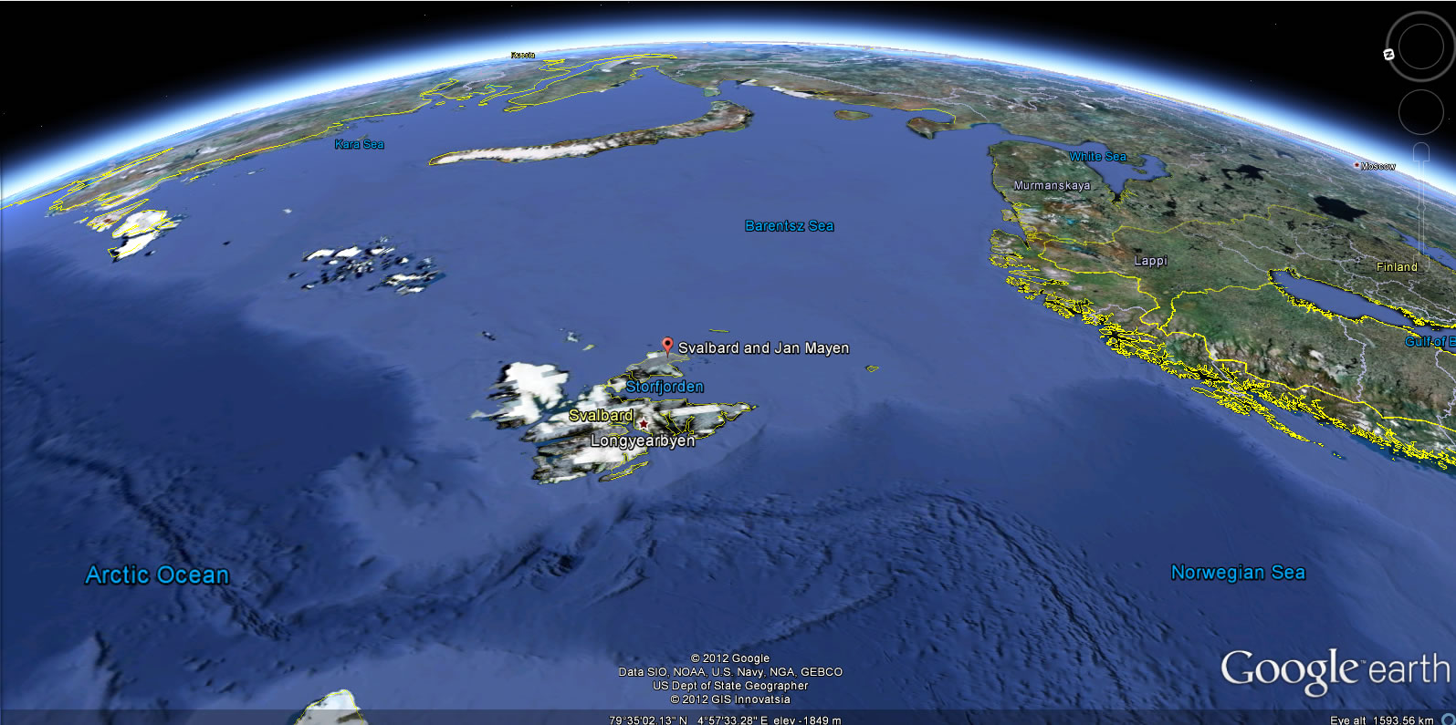 Svalbard terre carte